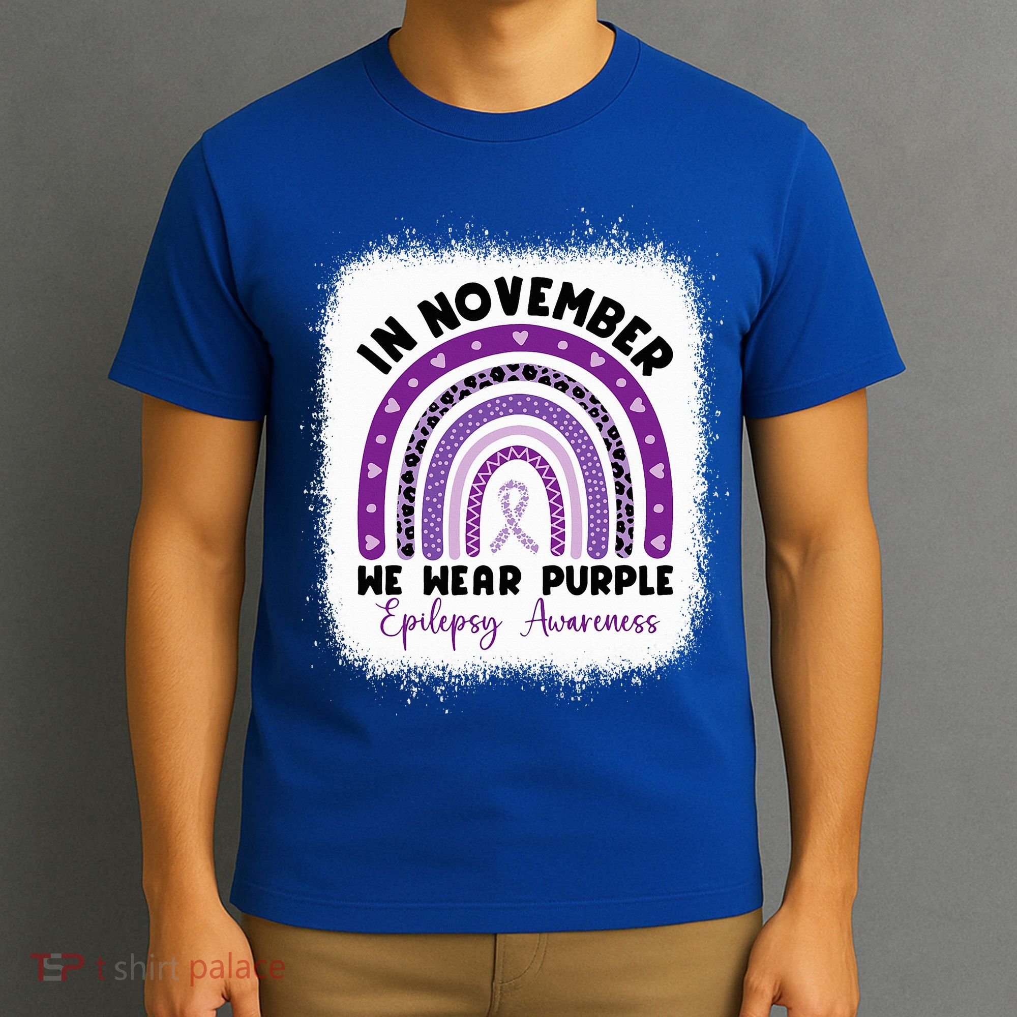 In November We Wear Purple Epilepsy Awareness Month Rainbow T-Shirt