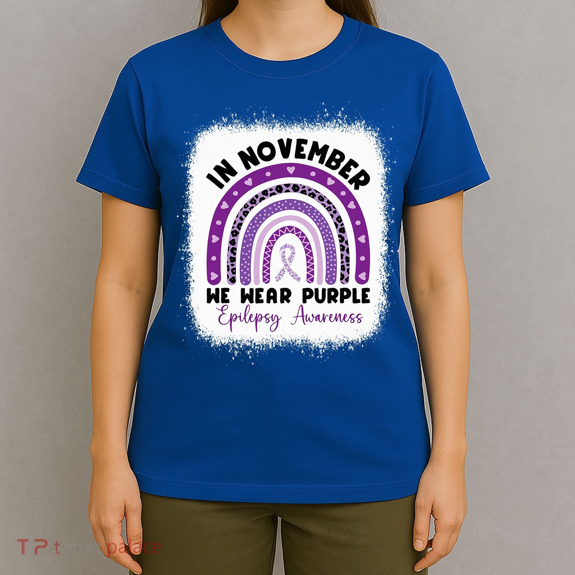 In November We Wear Purple Epilepsy Awareness Month Rainbow T-Shirt