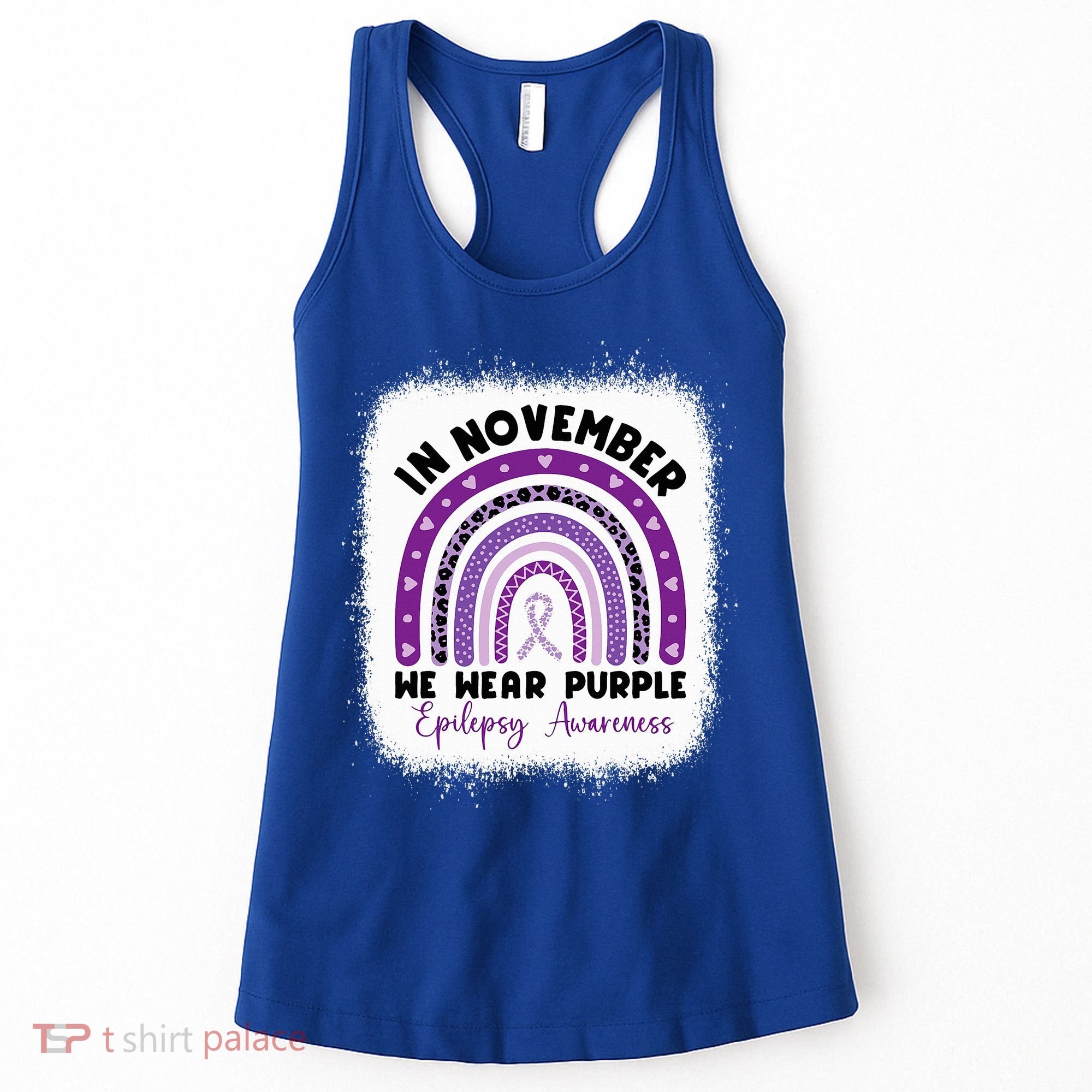 In November We Wear Purple Epilepsy Awareness Month Rainbow Women's Tank Top
