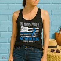 In November We Wear Blue T1D T2D Diabetic Diabetes Awareness Women's Tank Top thumb 2