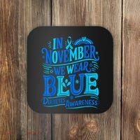 In November We Wear Blue Diabetes Awareness Coaster thumb 0