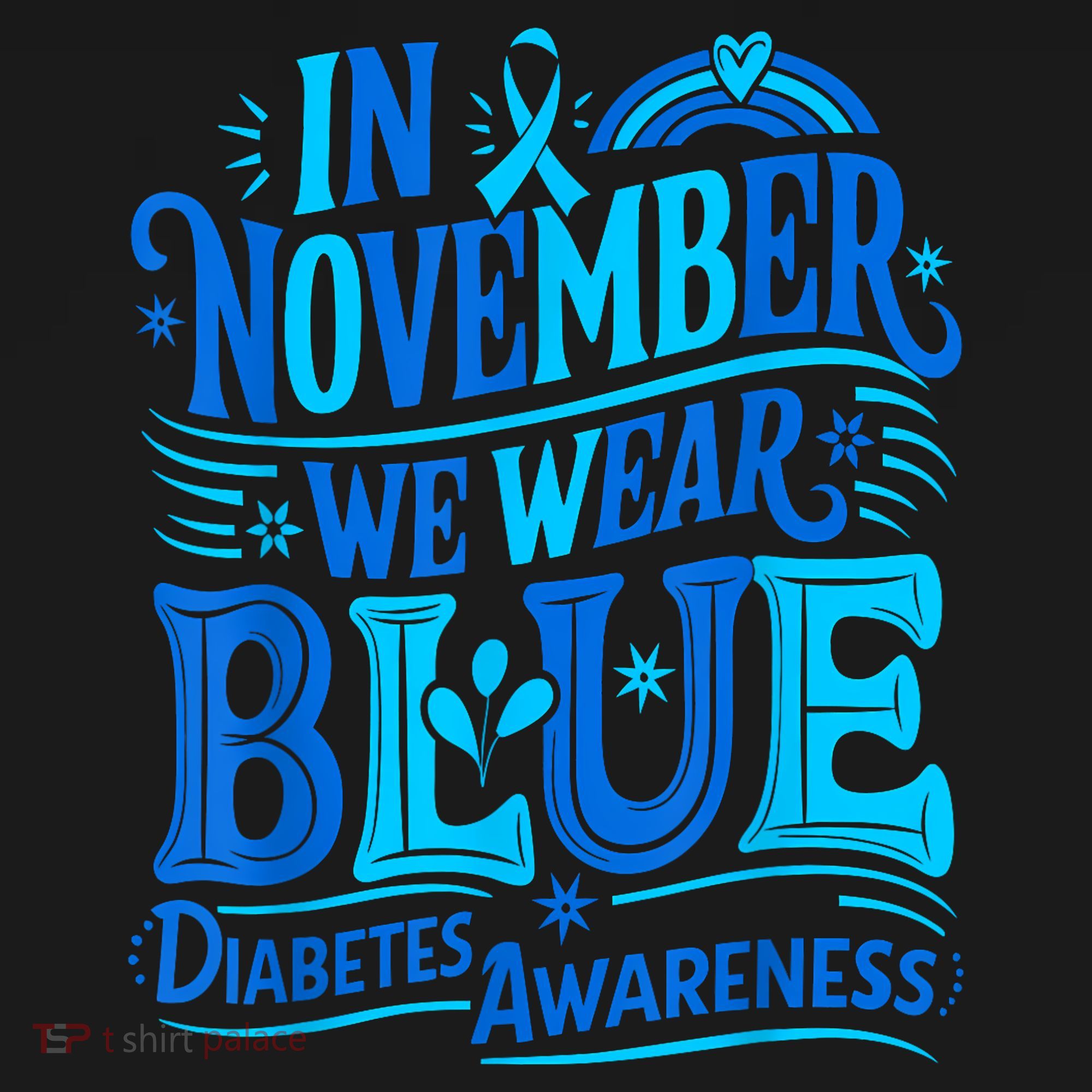 In November We Wear Blue Diabetes Awareness Coaster