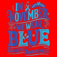 In November We Wear Blue Diabetes Awareness Santa Hat thumb 1