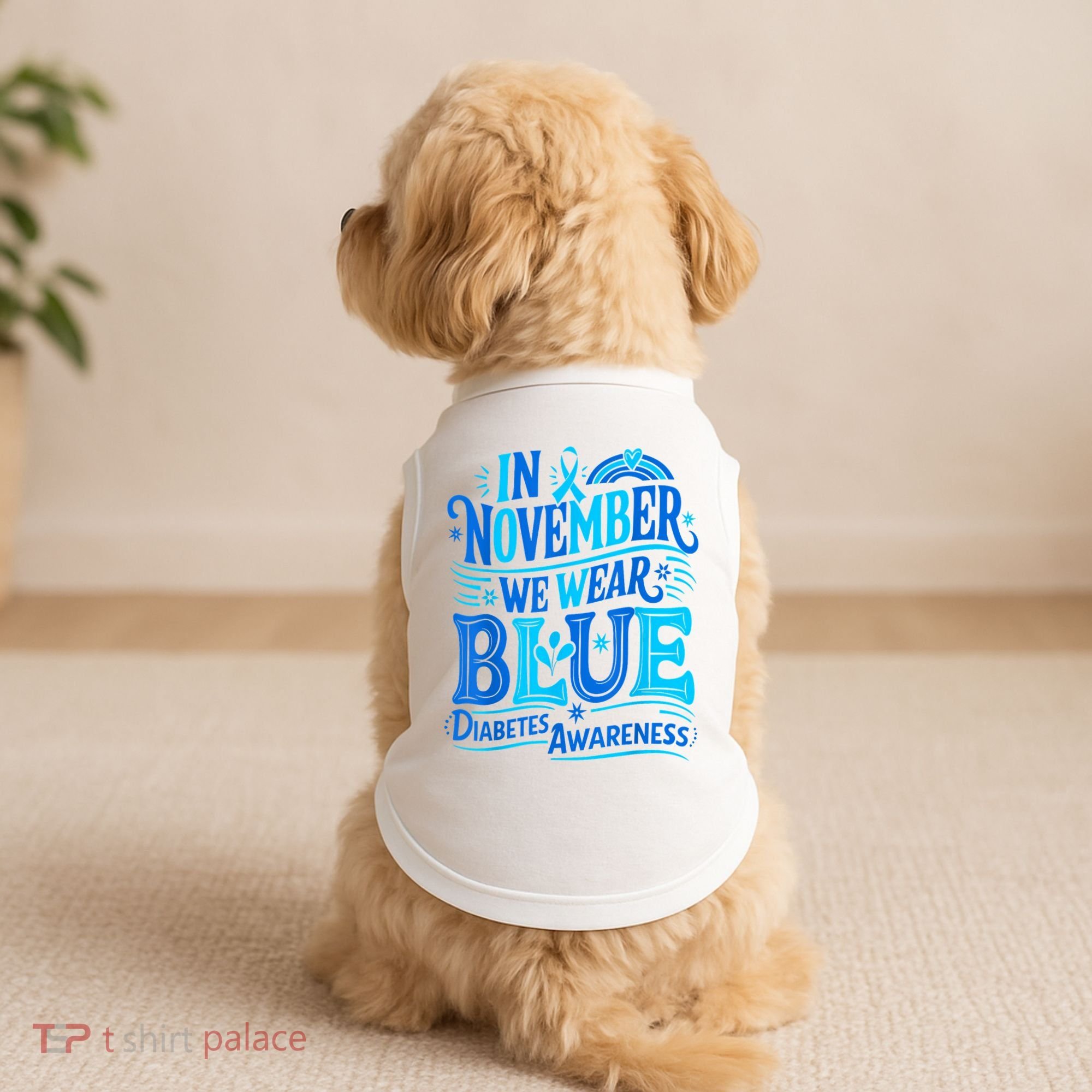 In November We Wear Blue Diabetes Awareness Doggie Tank
