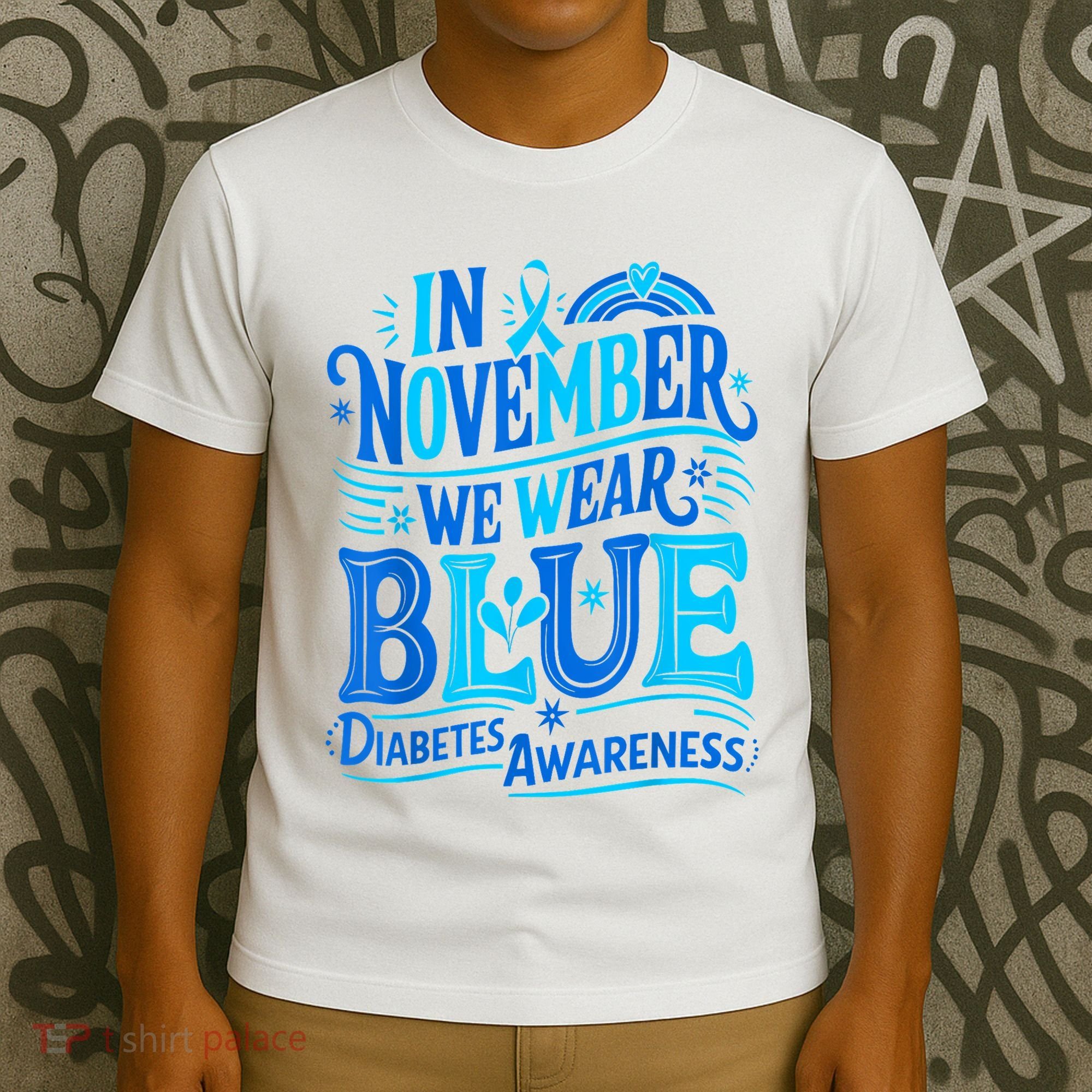 In November We Wear Blue Diabetes Awareness T-Shirt