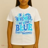 In November We Wear Blue Diabetes Awareness T-Shirt thumb 4