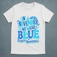 In November We Wear Blue Diabetes Awareness T-Shirt thumb 5