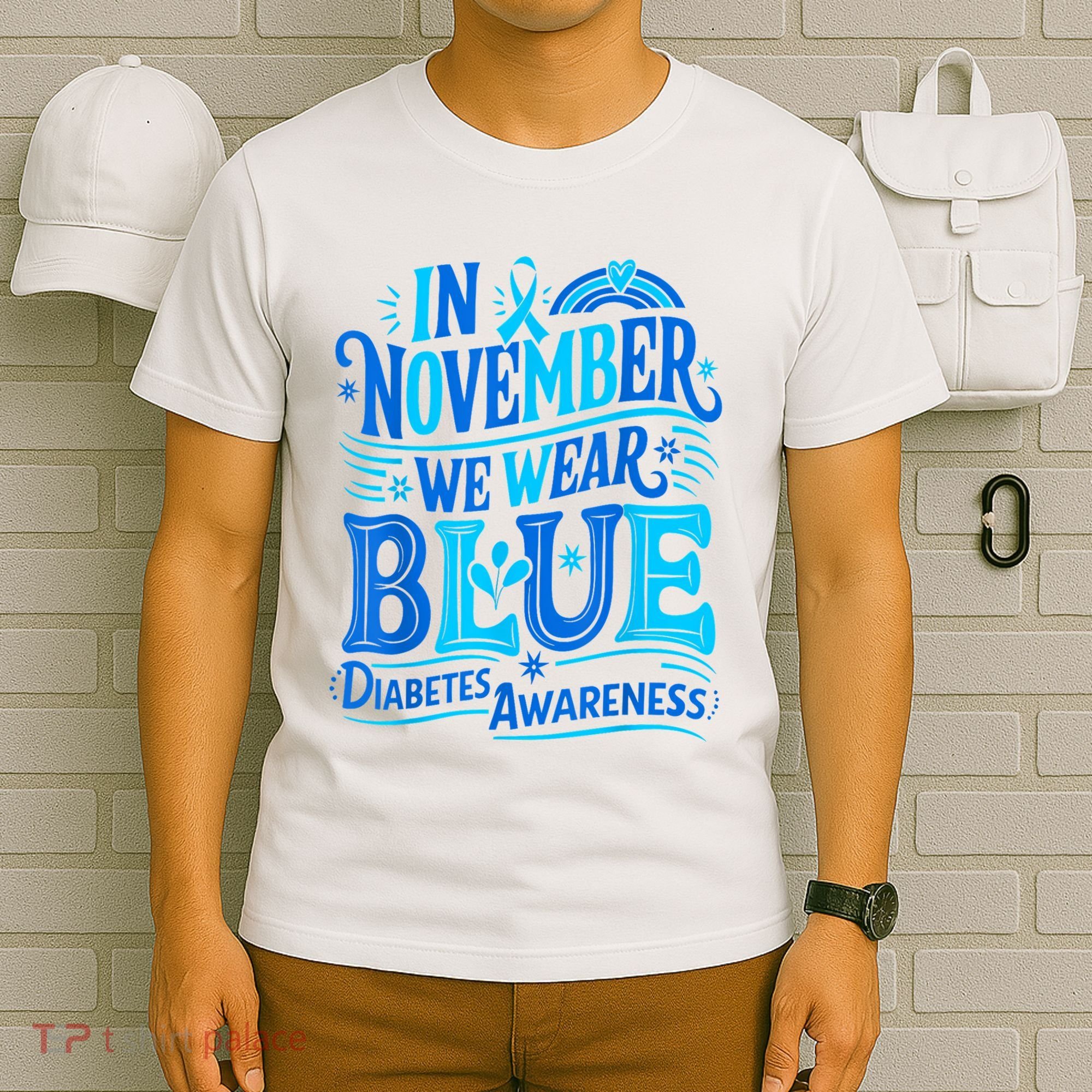 In November We Wear Blue Diabetes Awareness T-Shirt