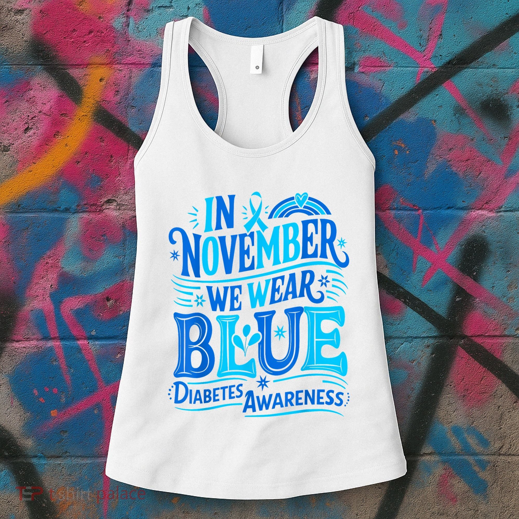 In November We Wear Blue Diabetes Awareness Women's Tank Top