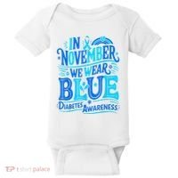 In November We Wear Blue Diabetes Awareness Baby Bodysuit thumb 0