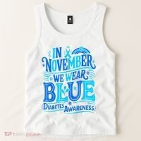In November We Wear Blue Diabetes Awareness Tank Top thumb 2