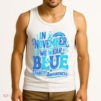 In November We Wear Blue Diabetes Awareness Tank Top thumb 3