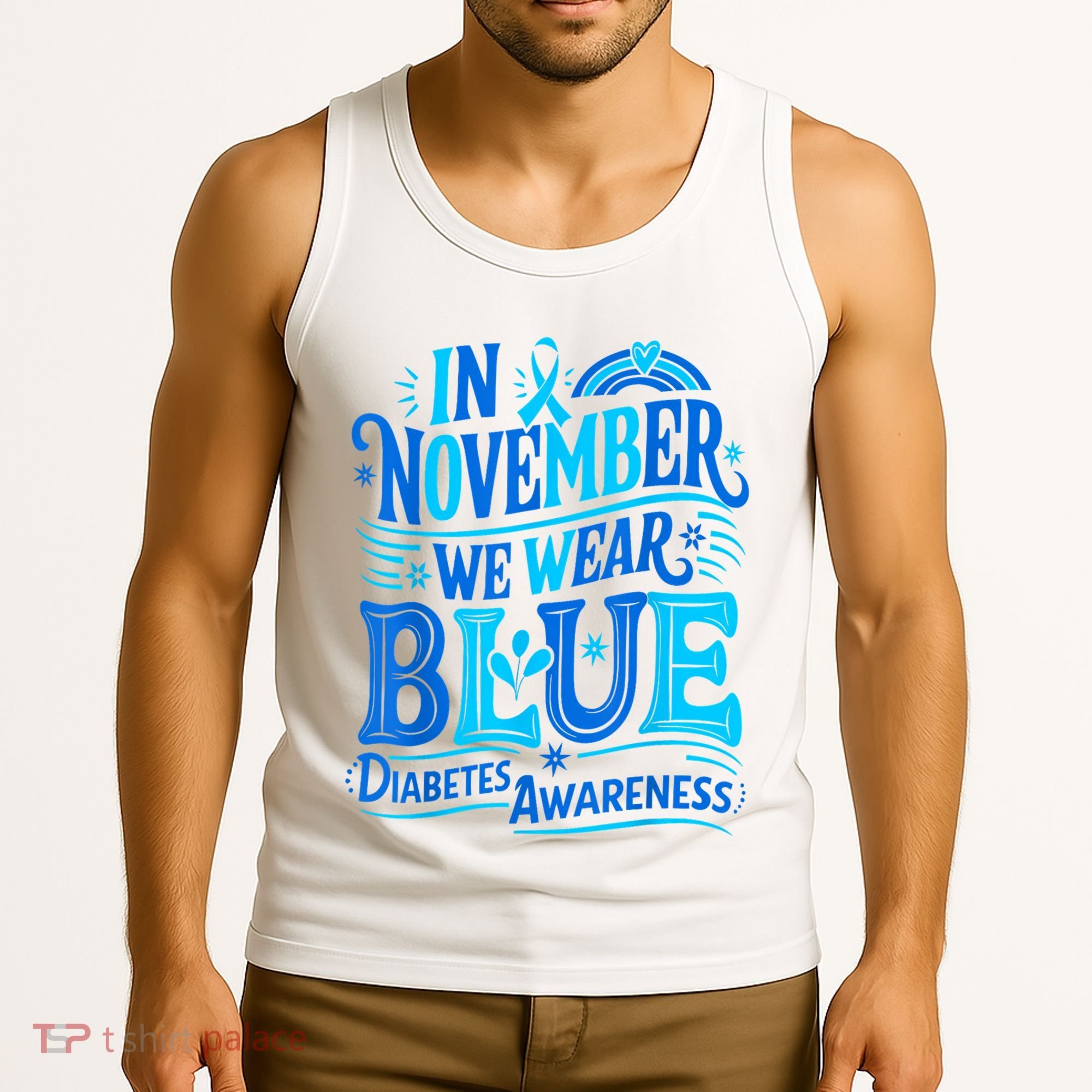 In November We Wear Blue Diabetes Awareness Tank Top