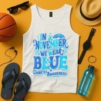 In November We Wear Blue Diabetes Awareness Tank Top thumb 4