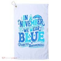 In November We Wear Blue Diabetes Awareness Golf Towel thumb 0