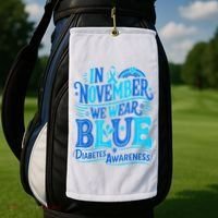 In November We Wear Blue Diabetes Awareness Golf Towel thumb 2