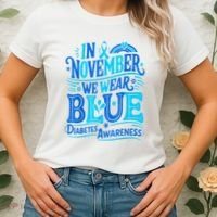 In November We Wear Blue Diabetes Awareness Women's T-Shirt thumb 2
