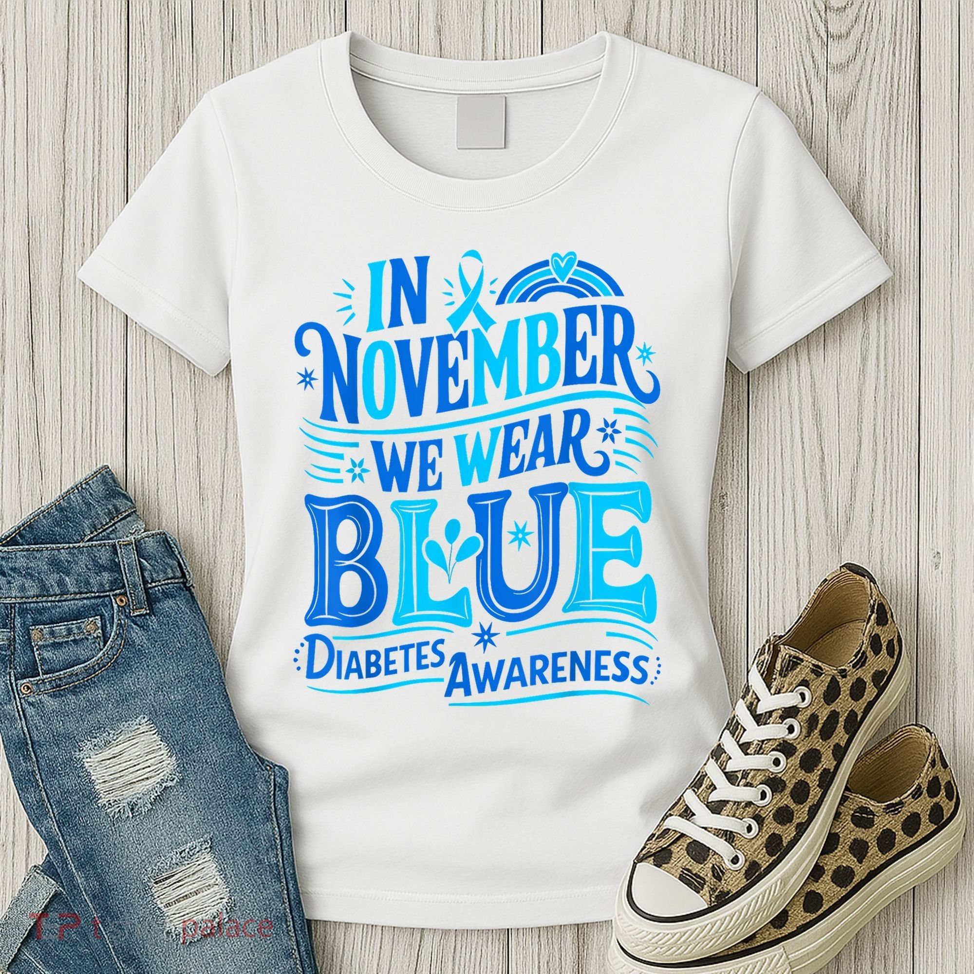 In November We Wear Blue Diabetes Awareness Women's T-Shirt