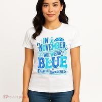 In November We Wear Blue Diabetes Awareness Women's T-Shirt thumb 4