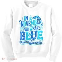 In November We Wear Blue Diabetes Awareness Kids Sweatshirt thumb 0