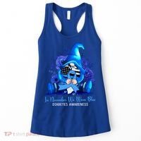 In November We Wear Blue Gnomes Diabetes Awareness Survivors Gift Women's Tank Top thumb 0