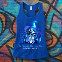 In November We Wear Blue Gnomes Diabetes Awareness Survivors Gift Women's Tank Top thumb 3