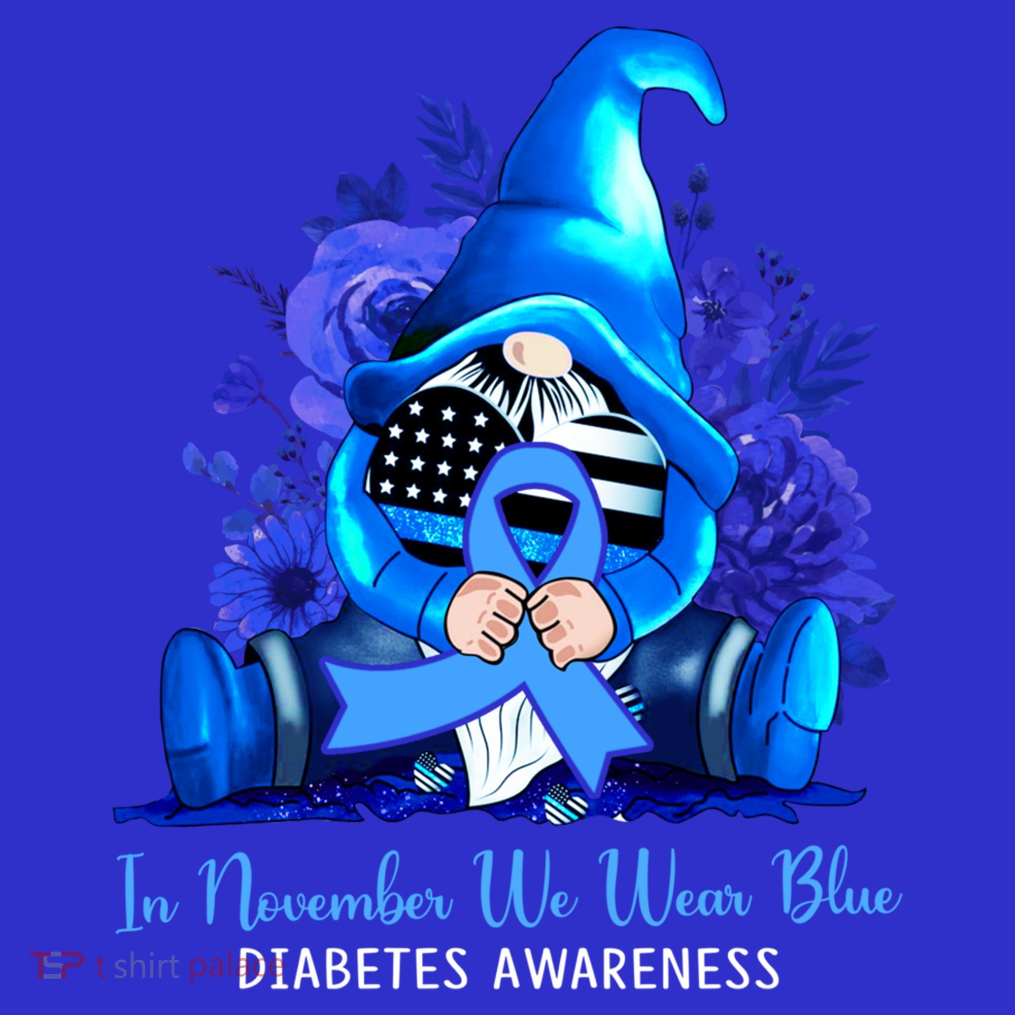 In November We Wear Blue Gnomes Diabetes Awareness Survivors Gift Women's Tank Top