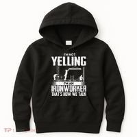 IM Not Yelling IM An Ironworker Rodbuster Ironworking Kids Hoodie thumb 0
