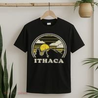 Ithaca New York Ny Vintage Hiking Mountains T-Shirt thumb 2
