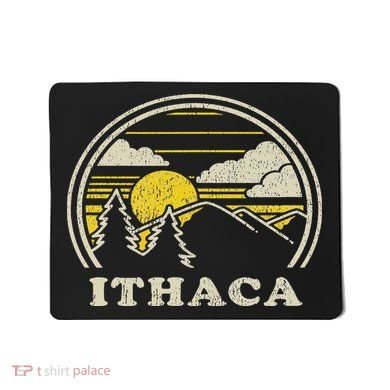 Ithaca New York Ny Vintage Hiking Mountains Mousepad