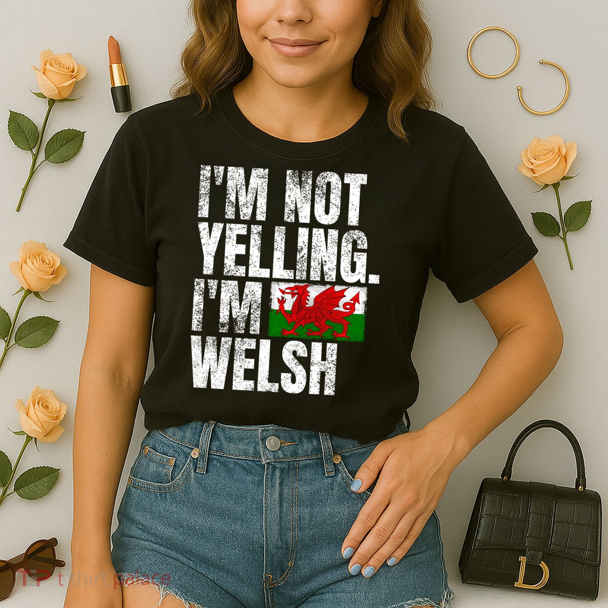 IM Not Yelling IM Welsh Quotes Graphic Funny Wales Gift Comfort Colors Boxy T-Shirt
