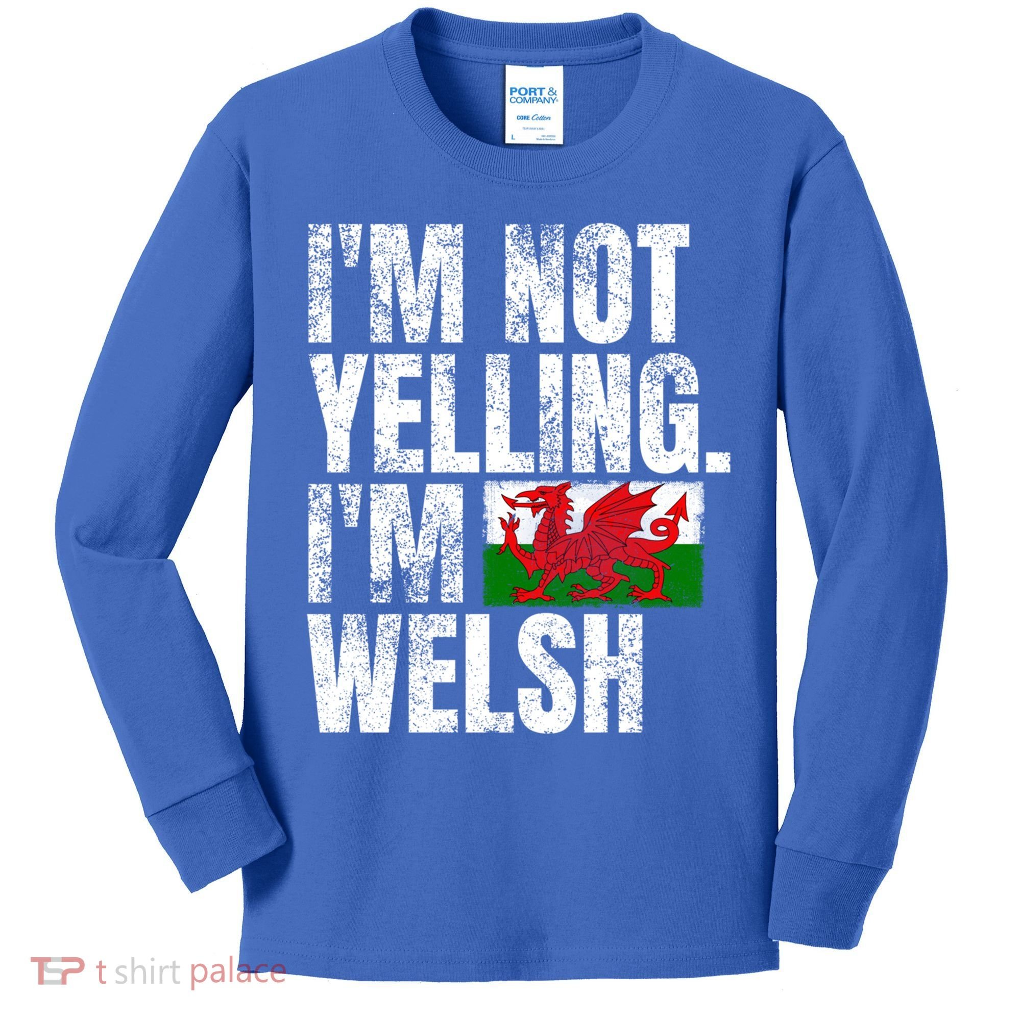IM Not Yelling IM Welsh Quotes Graphic Funny Wales Gift Kids Long Sleeve Shirt