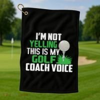 IM Not Yelling This Is My Golf Coach Voice Gift Golf Towel thumb 1