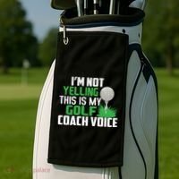 IM Not Yelling This Is My Golf Coach Voice Gift Golf Towel thumb 2