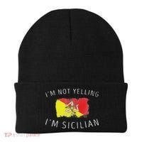 I'm Not Yelling I'm Sicilian Funny Sicily Pride Beanie thumb 0
