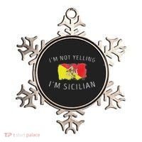 I'm Not Yelling I'm Sicilian Funny Sicily Pride Ornament thumb 0
