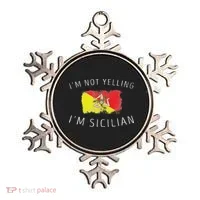 I'm Not Yelling I'm Sicilian Funny Sicily Pride Ornament thumb 0