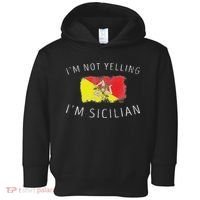 I'm Not Yelling I'm Sicilian Funny Sicily Pride Toddler Hoodie thumb 0