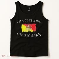 I'm Not Yelling I'm Sicilian Funny Sicily Pride Tank Top thumb 2