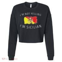I'm Not Yelling I'm Sicilian Funny Sicily Pride Cropped Pullover Crew thumb 0