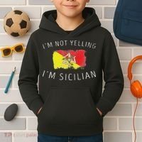 I'm Not Yelling I'm Sicilian Funny Sicily Pride Kids Hoodie thumb 2