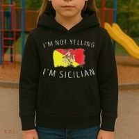 I'm Not Yelling I'm Sicilian Funny Sicily Pride Kids Hoodie thumb 3
