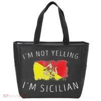 I'm Not Yelling I'm Sicilian Funny Sicily Pride Tote Bag thumb 0