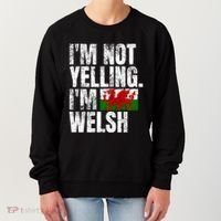 IM Not Yelling IM Welsh Quotes Graphic Funny Wales Meaningful Gift Women's Sweatshirt thumb 0