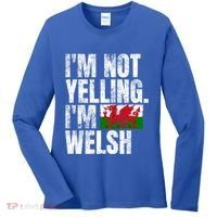 IM Not Yelling IM Welsh Quotes Graphic Funny Wales Meaningful Gift Women's Long Sleeve Shirt thumb 0