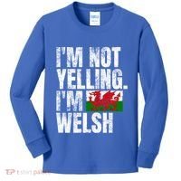 IM Not Yelling IM Welsh Quotes Graphic Funny Wales Meaningful Gift Kids Long Sleeve Shirt thumb 0