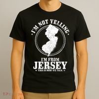 Im Not Yelling Im From New Jersey Funny State Map Pride T-Shirt thumb 3