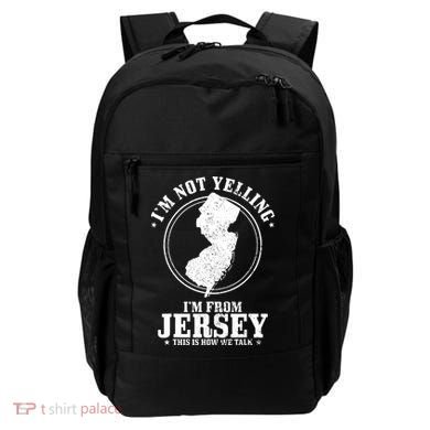 Im Not Yelling Im From New Jersey Funny State Map Pride Backpack