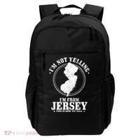 Im Not Yelling Im From New Jersey Funny State Map Pride Backpack thumb 0