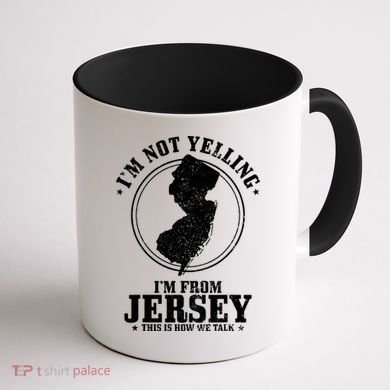 Im Not Yelling Im From New Jersey Funny State Map Pride Coffee Mug back